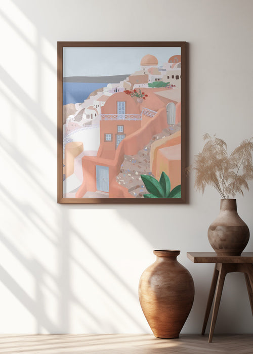 Santorini Framed Art Modern Wall Decor