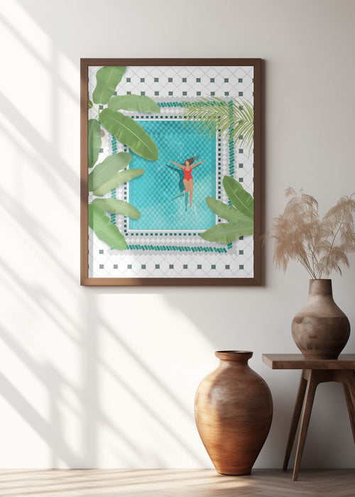 Riad Pool Framed Art Modern Wall Decor