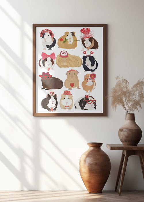 Love Guinea Pigs Framed Art Wall Decor