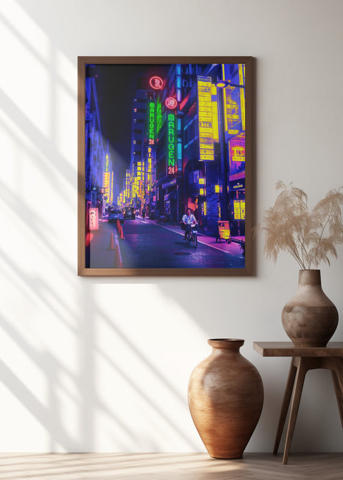 Neon Street Framed Art Modern Wall Decor