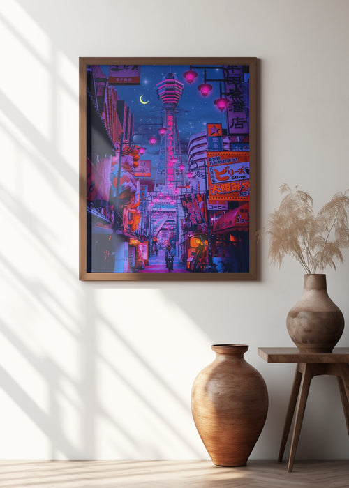 Osaka Lights Framed Art Wall Decor