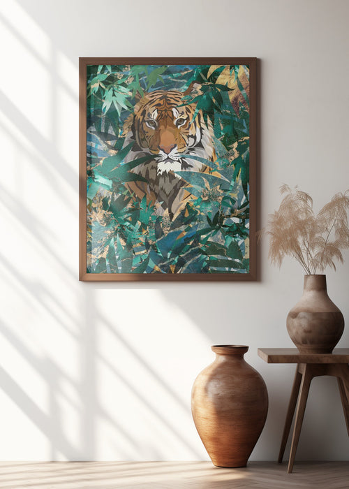 Tiger in the jungle 2 Framed Art Wall Decor