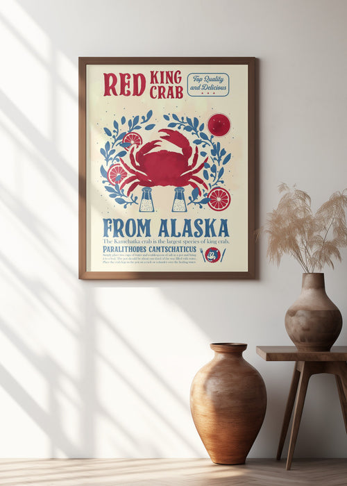 Crab kitchen print Framed Art Wall Decor