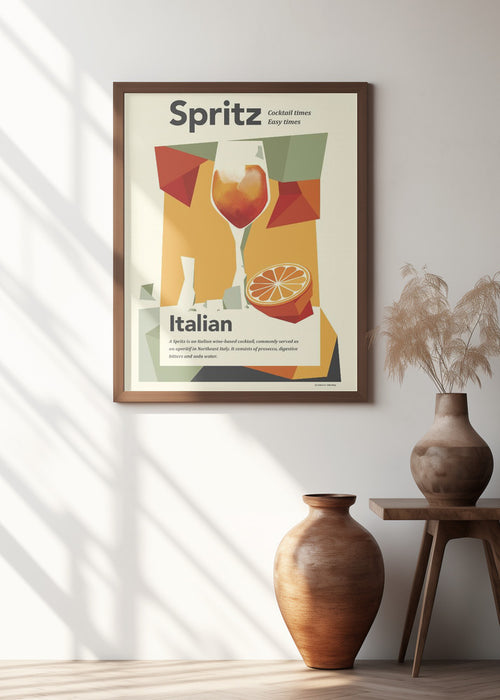 Aperol spritz print Framed Art Modern Wall Decor