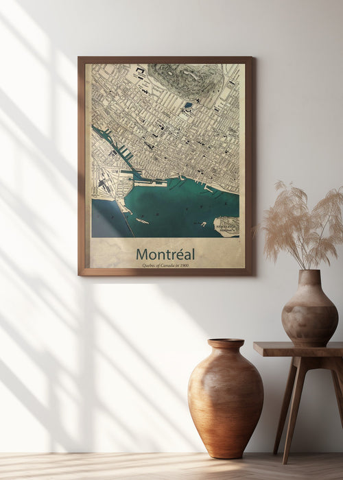 Montreal map Framed Art Modern Wall Decor