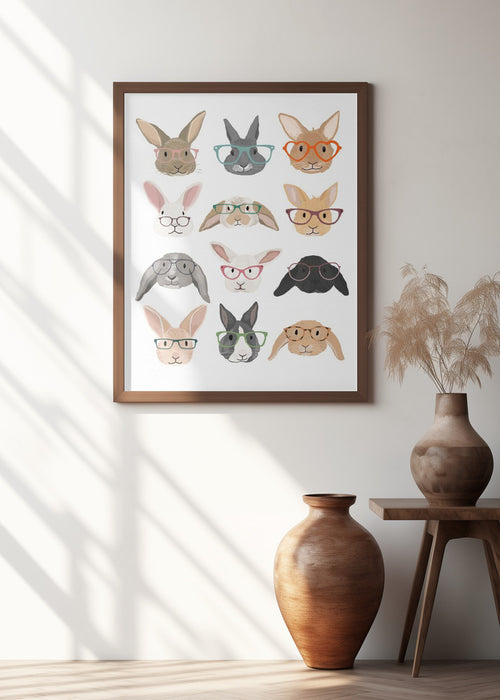 H Rabbits 2 Framed Art Wall Decor