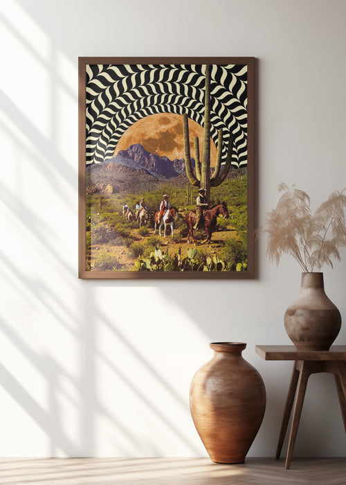 Illusionary Cowboys Framed Art Modern Wall Decor