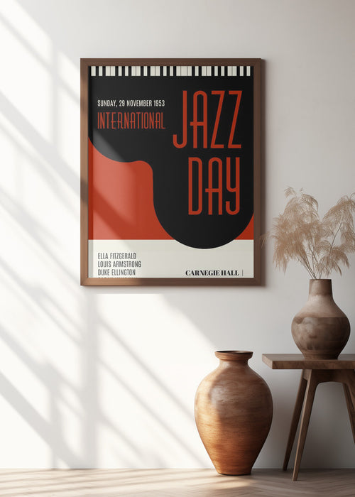 Jazzy Days   Dark Red Framed Art Wall Decor