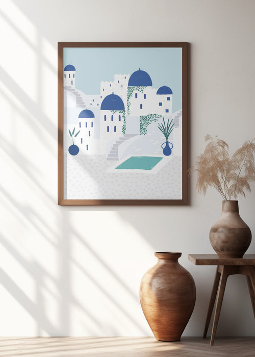 Santorini Framed Art Modern Wall Decor