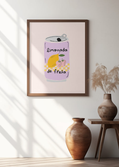 Strawberry Lemonade Framed Art Modern Wall Decor