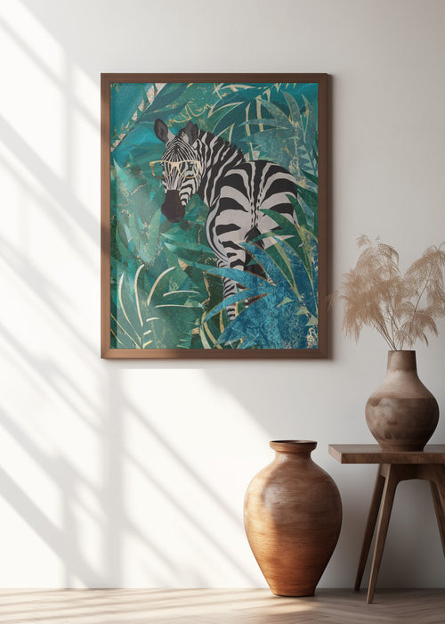 Zebra in the jungle 2 Framed Art Wall Decor