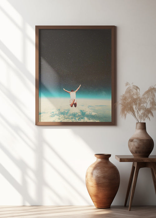 Falling With a Hidden Smile Framed Art Modern Wall Decor