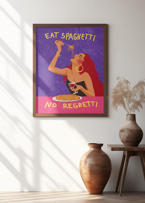 Eat spaghetti no regretti Framed Art Modern Wall Decor