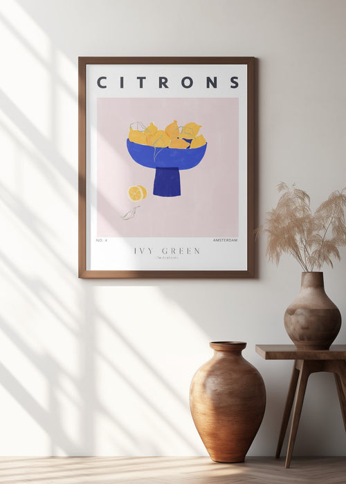 Lemons Framed Art Modern Wall Decor