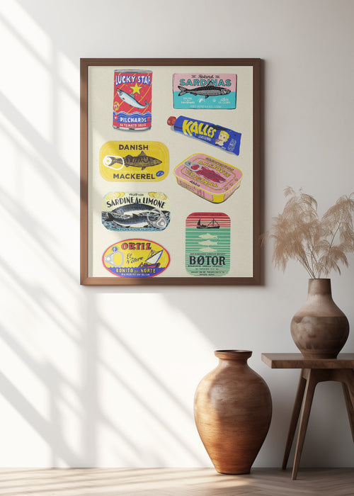 Canned Fish Framed Art Wall Decor