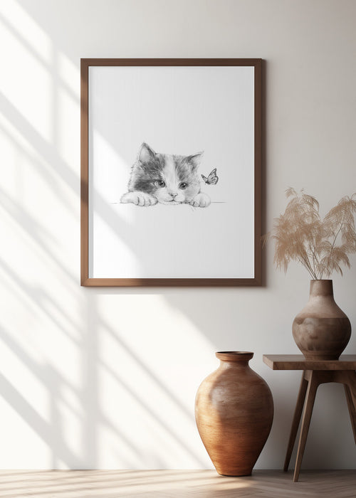 Black Cat Framed Art Wall Decor