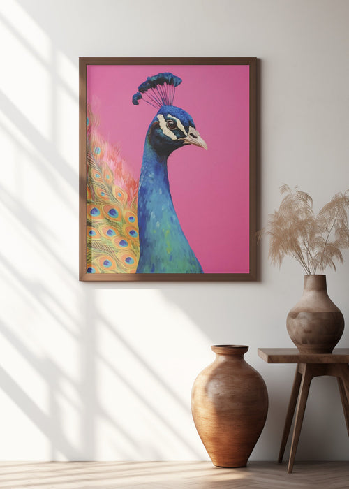 Beautiful Peacock Framed Art Modern Wall Decor