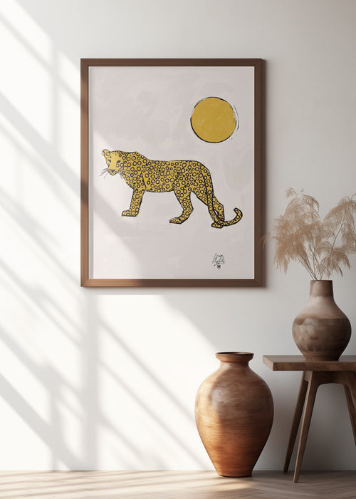 Leopard and Sun   Erum Khalili.png Framed Art Wall Decor