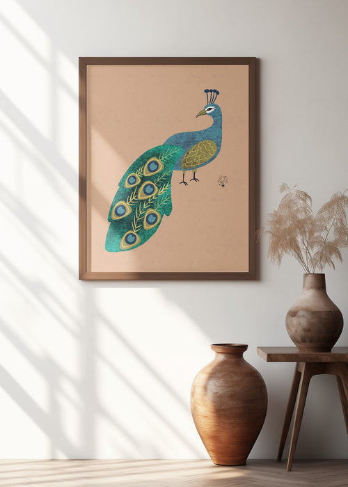 Peacock Erum Khalili.png Framed Art Modern Wall Decor