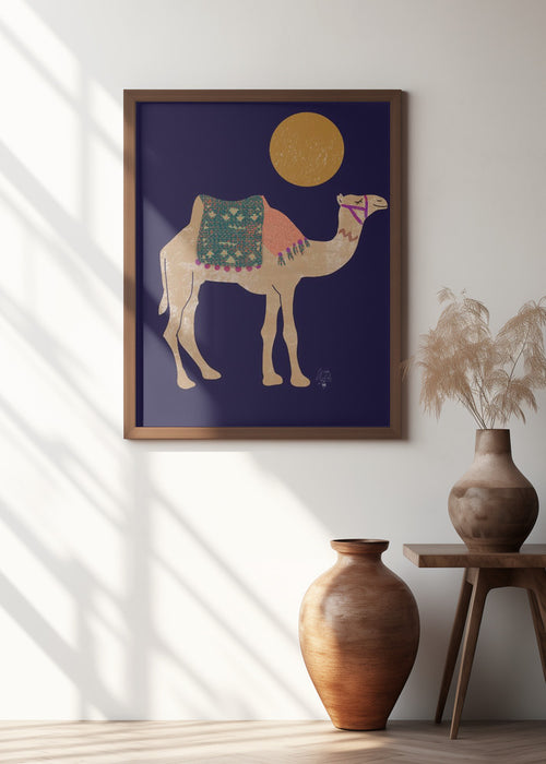 Camel and Moon   Erum Khalili.png Framed Art Modern Wall Decor