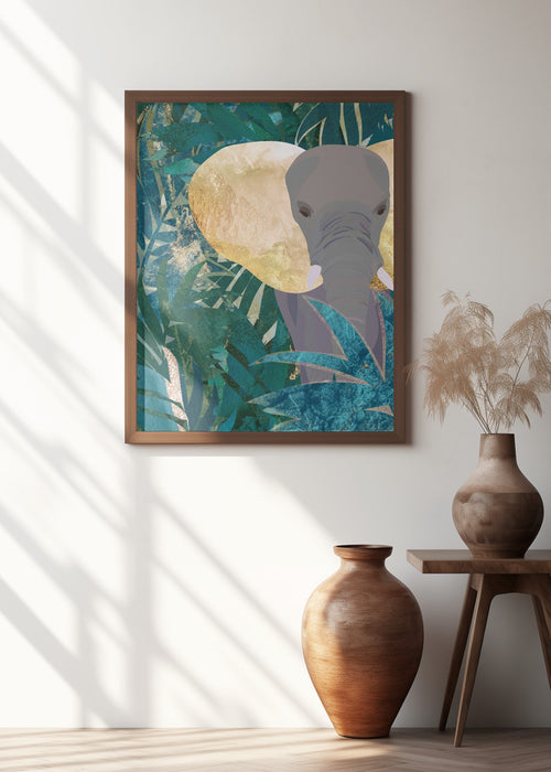 Elephant in the jungle Framed Art Modern Wall Decor