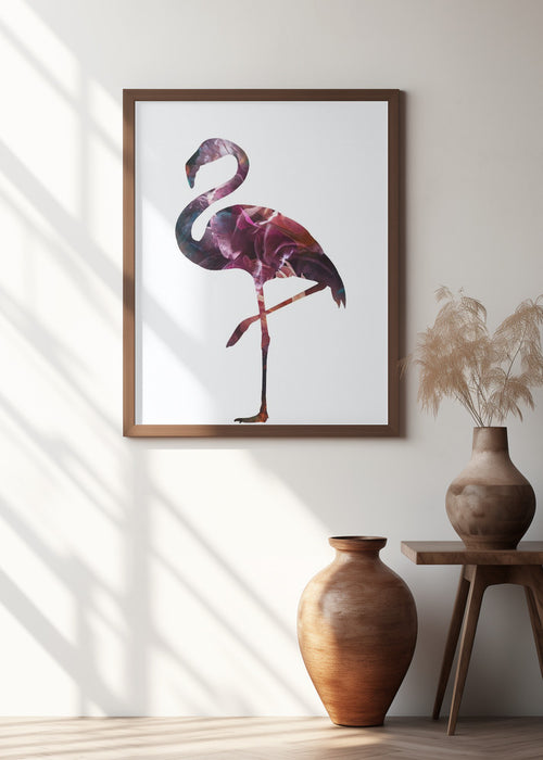 Flamingo Silhouette Framed Art Wall Decor