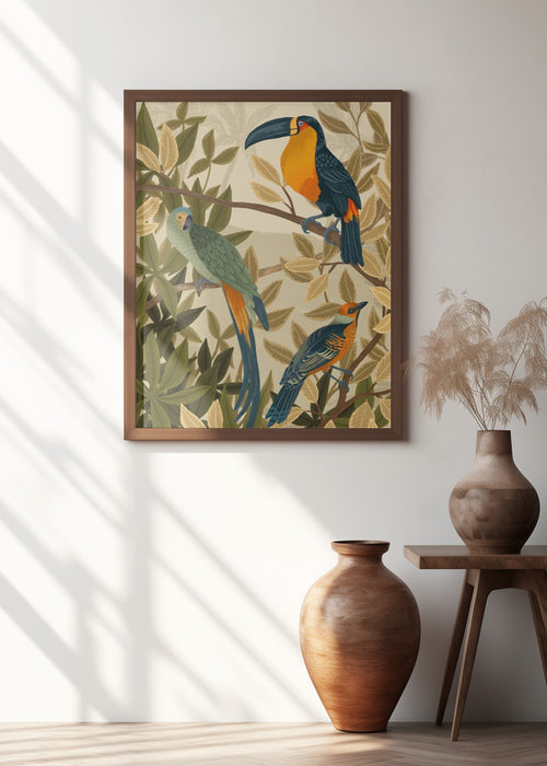 Paradise Birds Framed Art Wall Decor