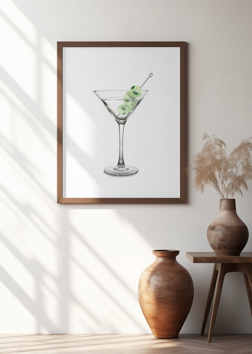 UFO Martini Framed Art Modern Wall Decor