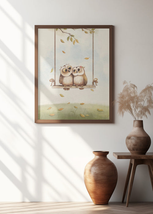 Owls in love Framed Art Wall Decor