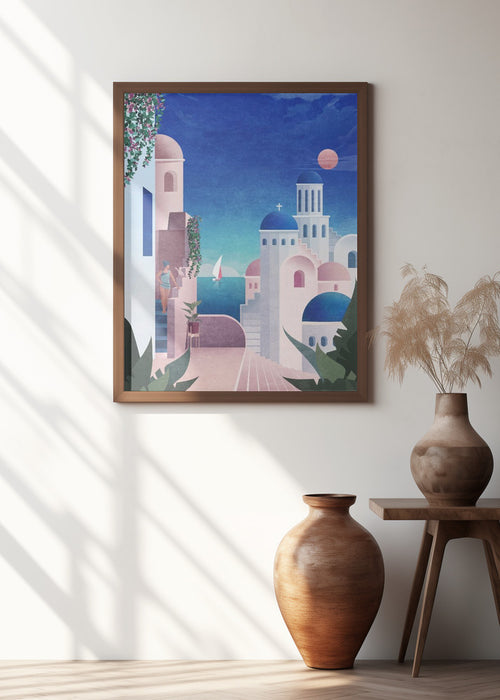 Santorini Framed Art Modern Wall Decor