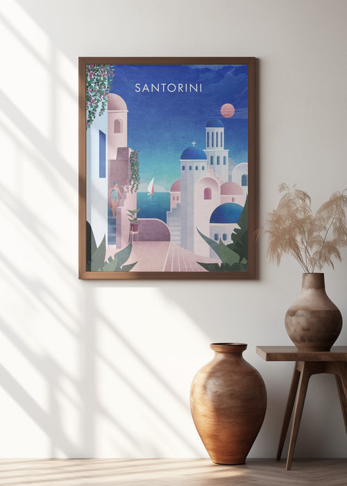 Santorini Text.png Framed Art Modern Wall Decor