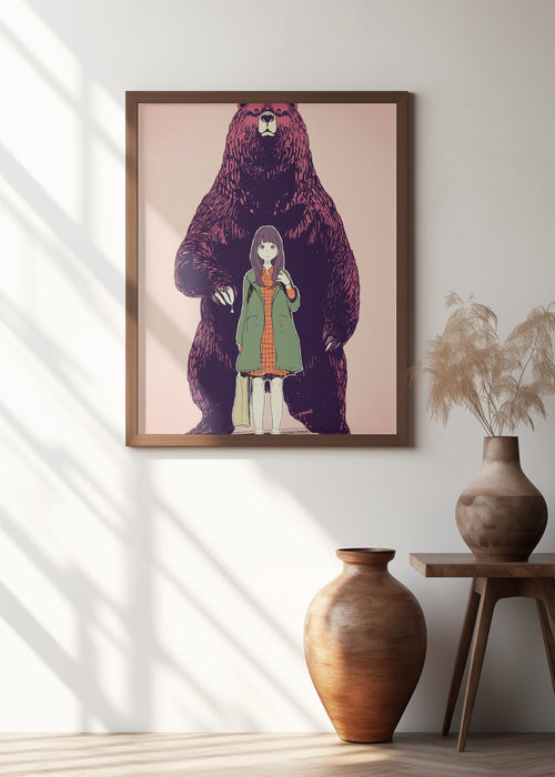 A bear in the forest Framed Art Modern Wall Decor