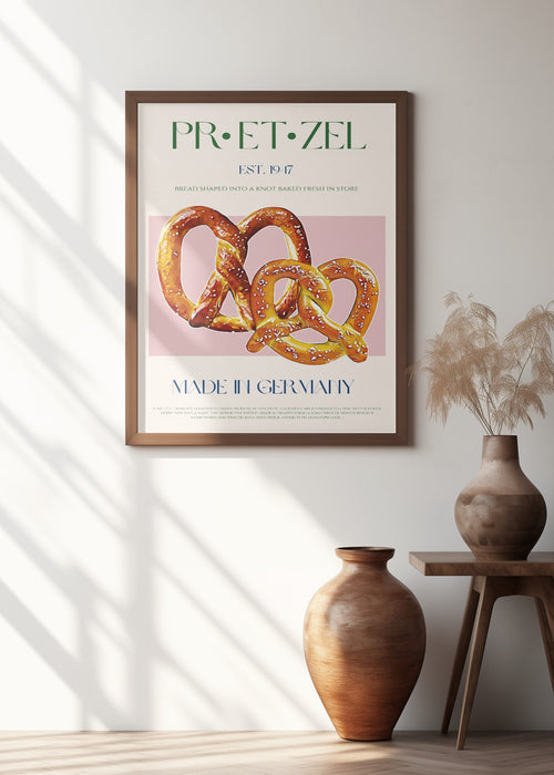 Pretzel Print Framed Art Wall Decor