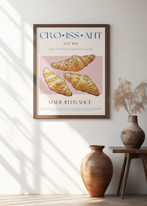 Croissant Print Framed Art Wall Decor