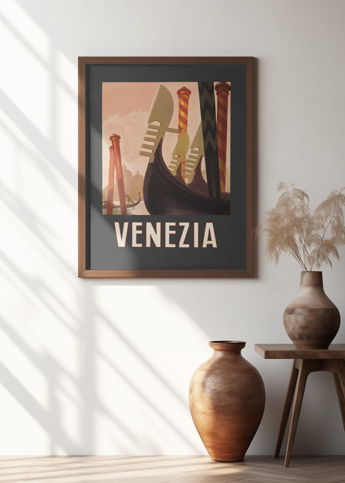 Venezia Poster Dark Framed Art Modern Wall Decor