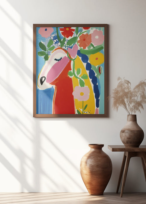 The Flower Horse Framed Art Modern Wall Decor