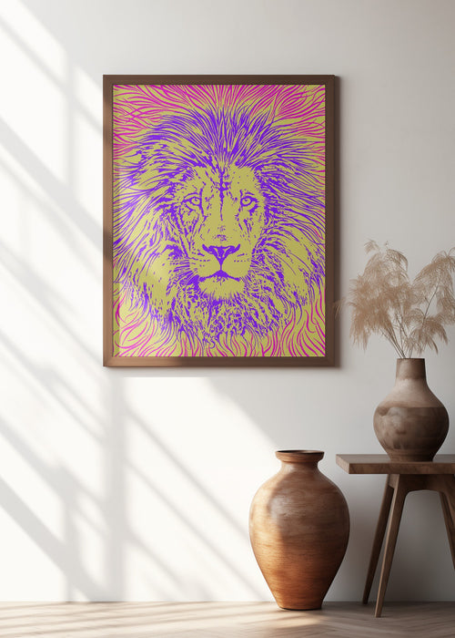 Lion Portrait – King of the Beasts Framed Art Modern Wall Decor