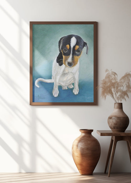 Doe Eyed Puppy Framed Art Modern Wall Decor