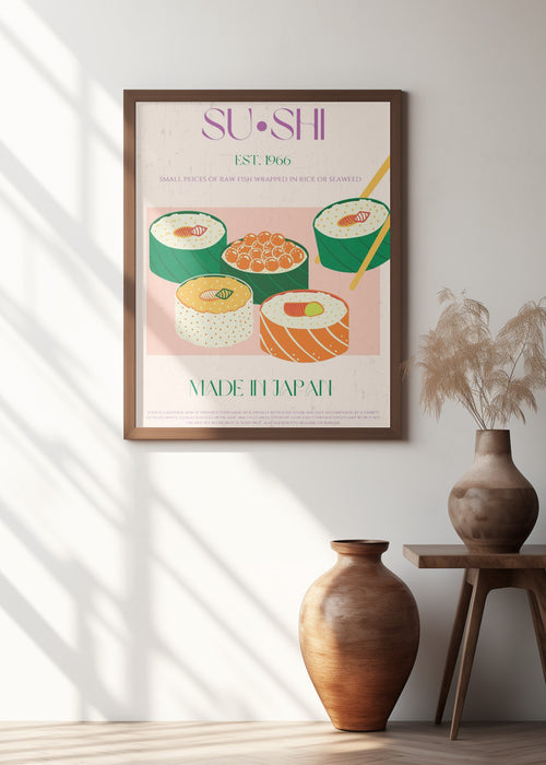 Sushi Framed Art Modern Wall Decor