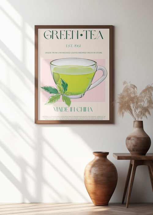 Green Tea Framed Art Modern Wall Decor