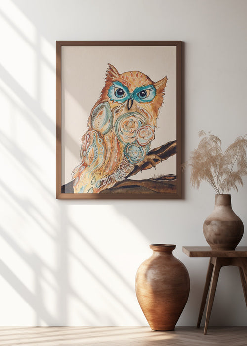 Wise Owl Framed Art Wall Decor