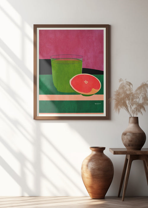 Pink, Little Grapefruit Framed Art Wall Decor