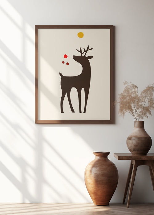 Rudolph Searching for His Nose Framed Art Wall Decor