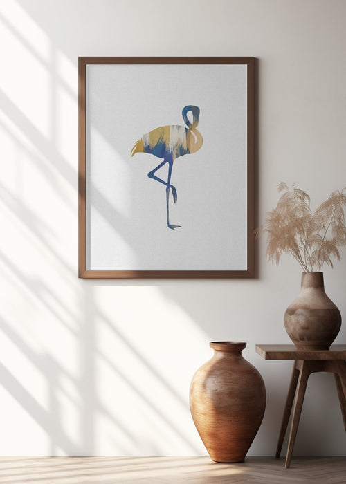 Blue & Yellow Flamingo Framed Art Wall Decor