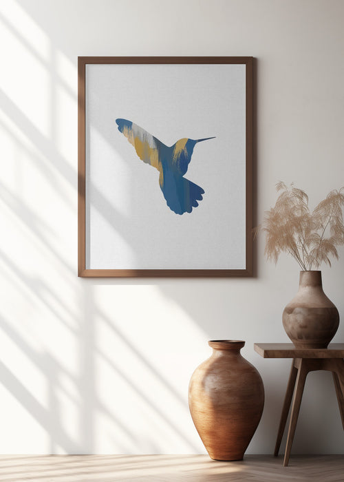 Blue & Yellow Hummingbird Ii Framed Art Wall Decor