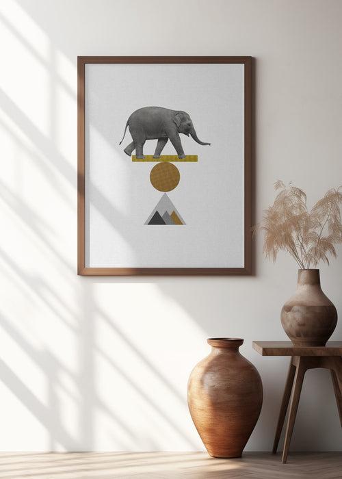 Tribal Elephant Framed Art Wall Decor