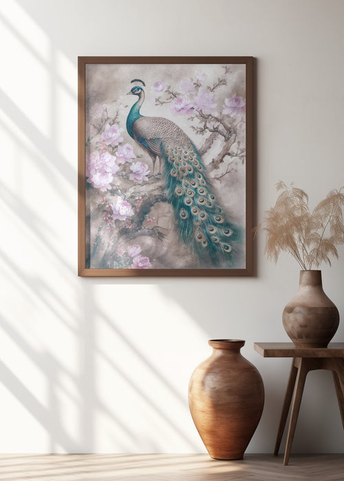 Peacocks Romance Garden Framed Art Wall Decor