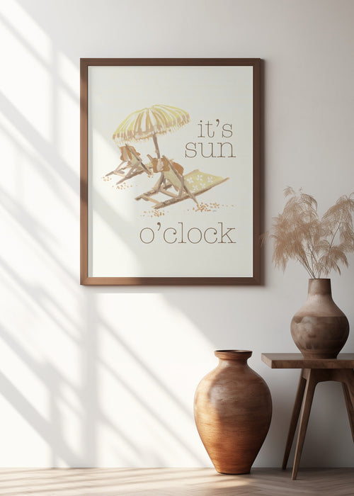 Sun Oclock Framed Art Modern Wall Decor