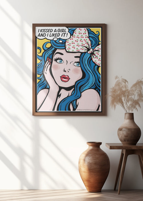 I Kissed a Girl Framed Art Modern Wall Decor