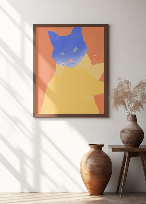 Blue Fur Framed Art Wall Decor